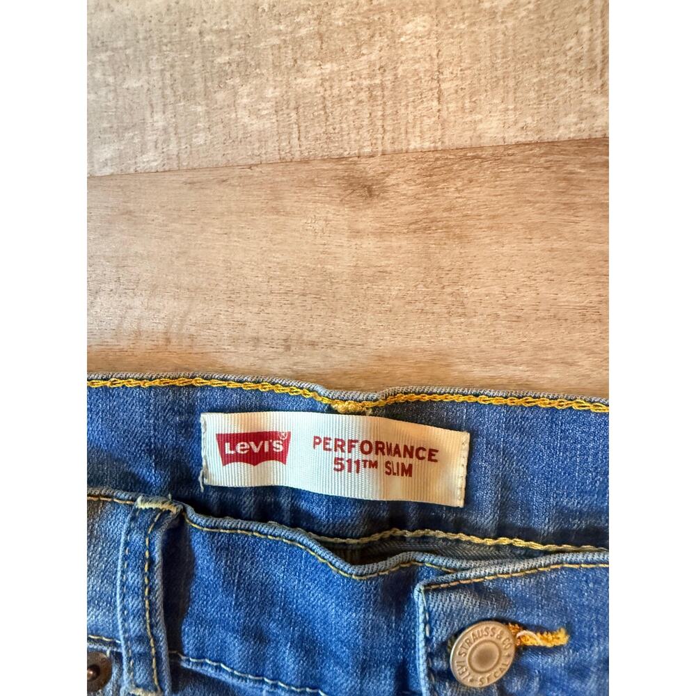 Levi's Jean Shorts Girls 14 Blue Denim 511 Performance Slim Red Tab High Waisted - Picture 4 of 15